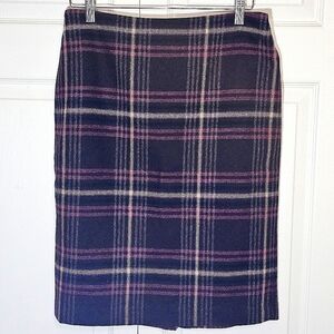 Talbots Womens 6 Wool Plaid Pencil Skirt‎ Pink Office Career Knee-Length Lined
